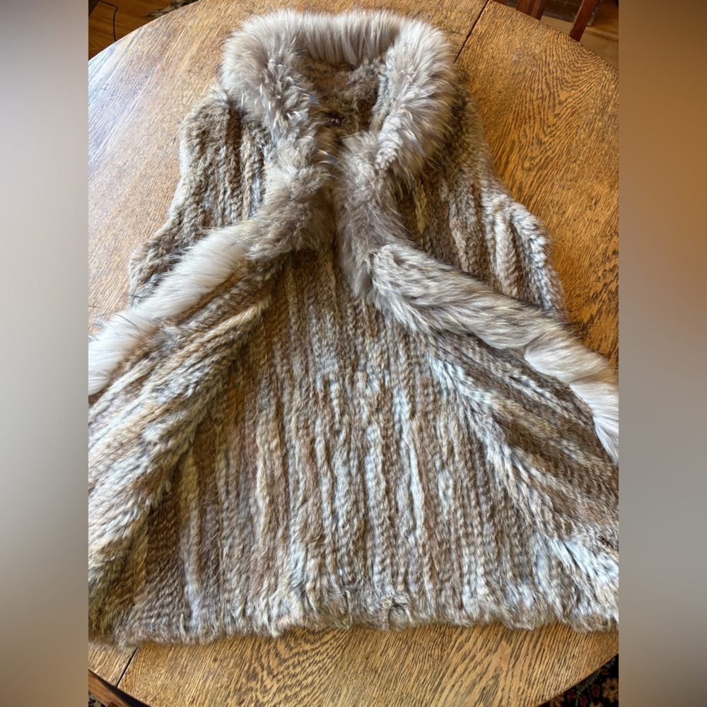 Hope 1967 vintage rabbit fur vest with pockets and front fasteners M/L - Picture 11 of 16